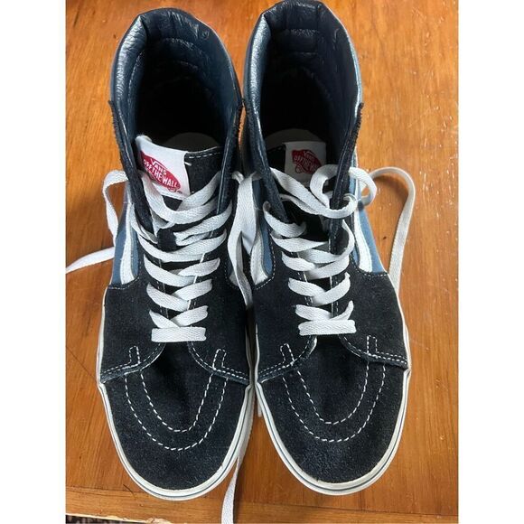 Vans Old skool blue and navy high tops  women's 8.5/ men's 7 - Picture 1 of 6